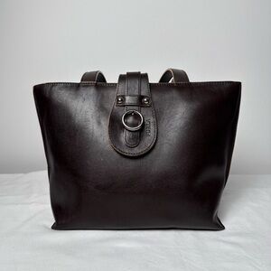 Vintage FURLA Brown Genuine Leather Shoulder Bag – Made in Italy